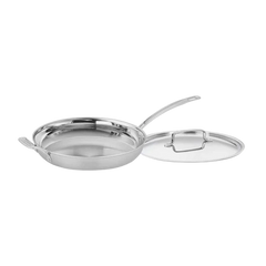 MultiClad Pro Triple Ply Stainless Cookware 12" Skillet with Helper Handle & Cover